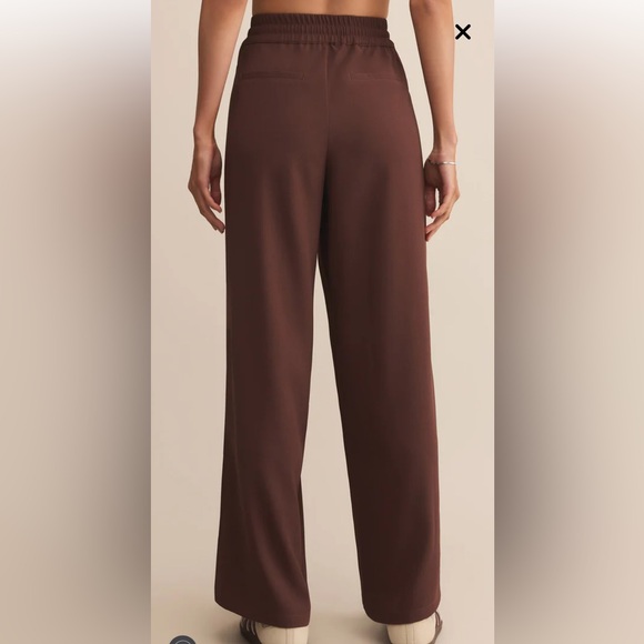 NWT Z Supply Brown Track Pants with White Stripes - Picture 2 of 5